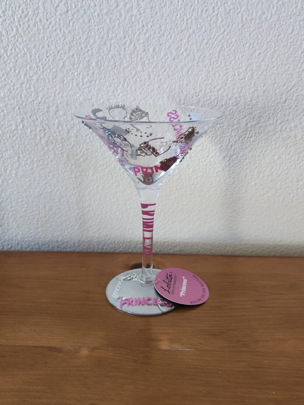 Lolita Pink Princess Martini Glass with Silver Accents - Picture 6 of 11